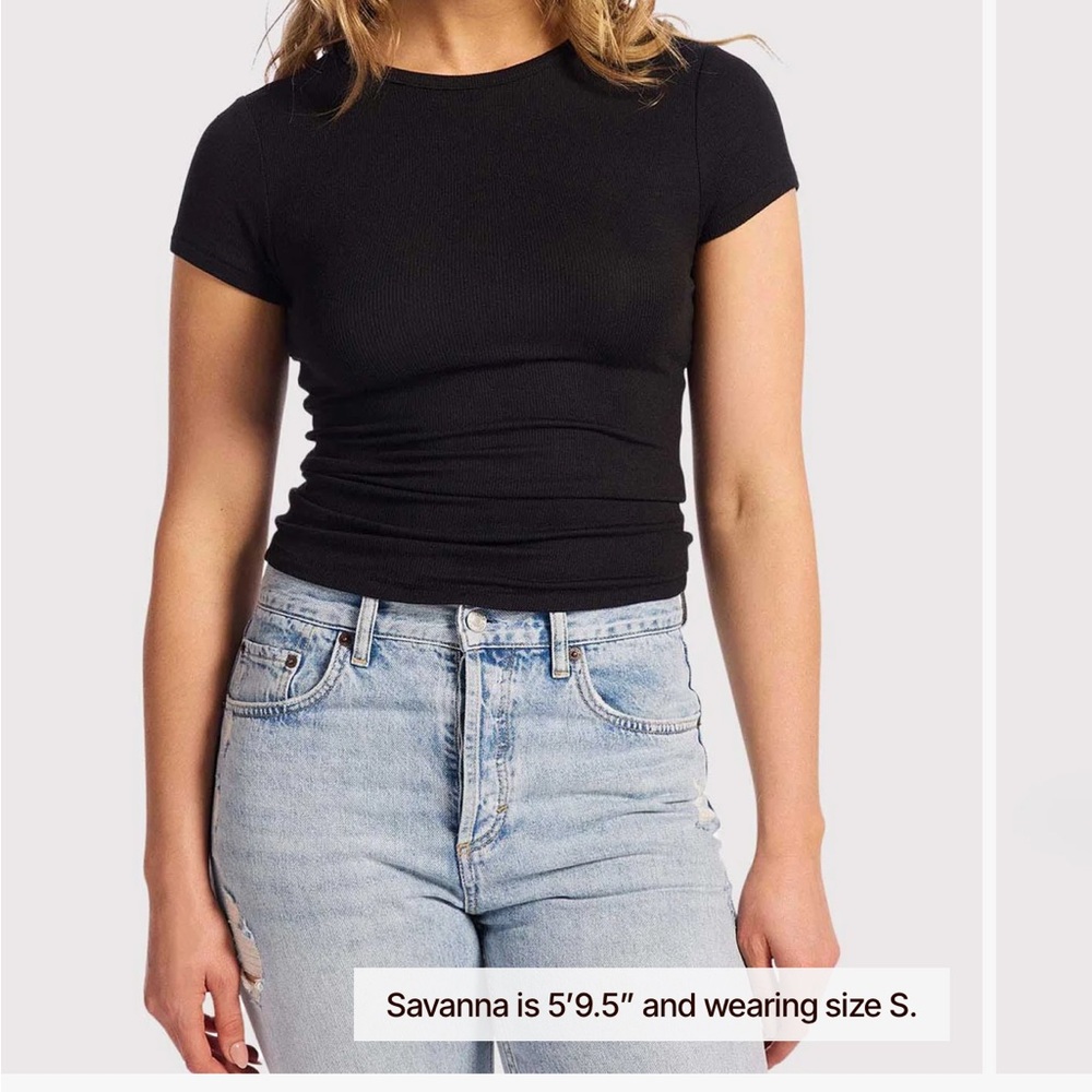 nuuds slinky rub tee  Black Women's Top